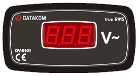 Datakom DATAKOM DV-0101 Voltmeter panel, 1 phase, 96x48mm,  isolated power supply