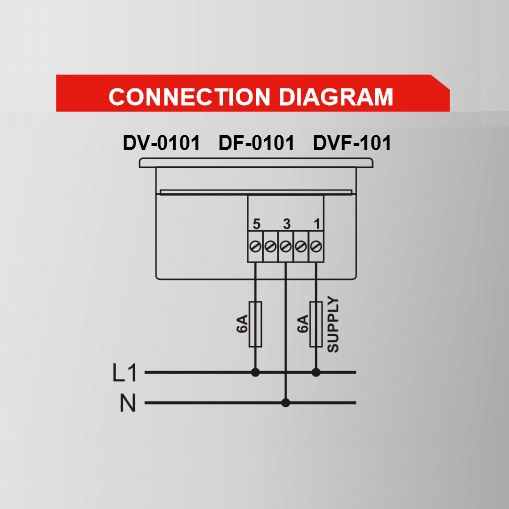 Datakom DATAKOM DV-0101 Voltmeter panel, 1 phase, 72x72mm, isolated power supply