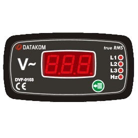 Datakom DATAKOM DVF-0103 Volt and frequency meter panel, 3 phase, 96x48mm