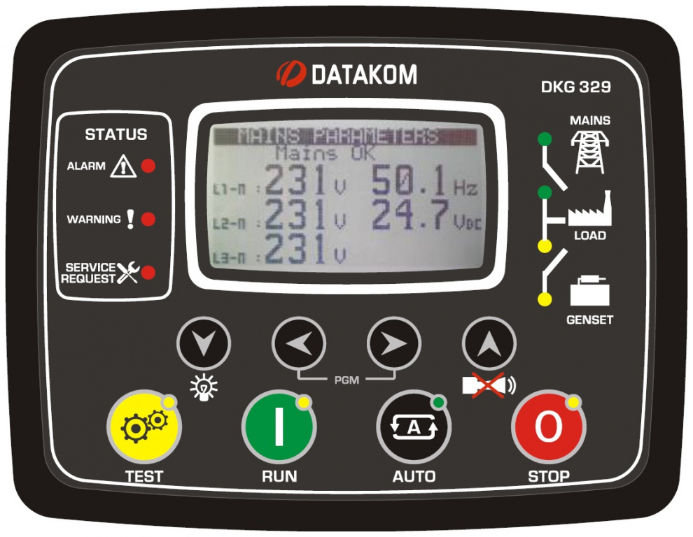 Datakom DATAKOM DKG-329-DUAL Generator/Mains Automatic transfer switch controller (ATS) with synch check