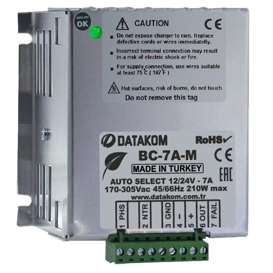 Datakom DATAKOM BC-7A-M Hi-Efficiency Battery Charger