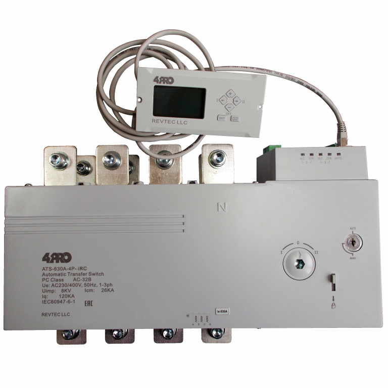 Datakom 4PRO ATS-630A-4P-iRC Automatic Transfer Changeover Switch, 630A, 120/208V, 50Hz, 1-3 phase