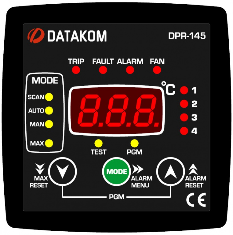 Datakom DATAKOM DPR-145MV Transformer Temperature Protection Controller with AC power supply