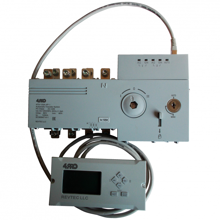 Datakom ATS-125A-4P-iRC Automatic Transfer Changeover Switch, 125A, 120/208V, 50Hz, 2-3 phase