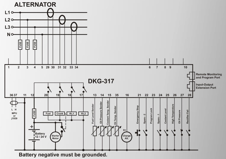 Datakom DATAKOM DKG-317 MPU Manual and remote start generator control panel