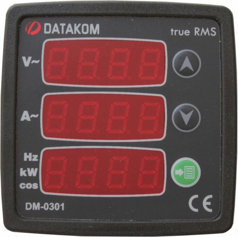 Datakom DATAKOM DM-0301 multi meter panel, 170-275V power supply, 1 phase, 72x72mm, 3 display