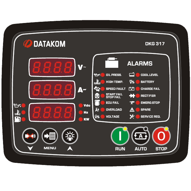 Datakom DATAKOM DKG-317 MPU Manual and remote start generator control panel