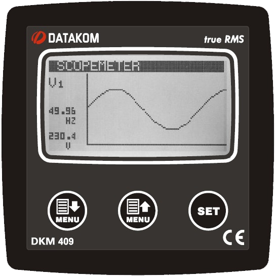 Datakom DATAKOM DKM-409 Electric network analyser panel, 96x96mm, RS-485, I/O