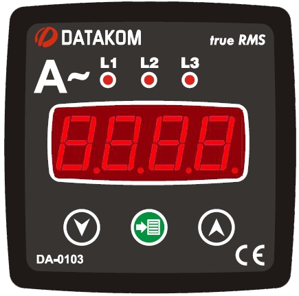 Datakom DATAKOM DA-0103 Ammeter panel, 3 phase, 72x72mm